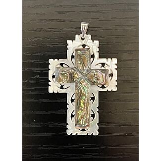 Mother of Pearl Carved Cross (1.75")