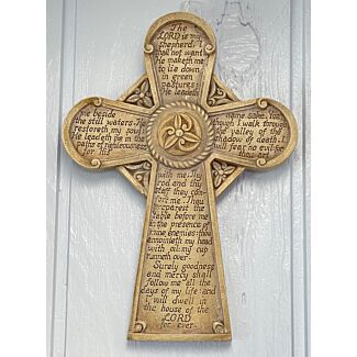 Beige Wall Cross - "The Lord is my Shepherd..."
