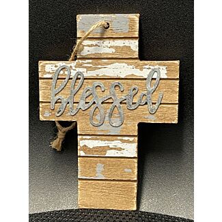 Cross - "Blessed" (rustic)