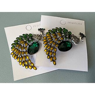 Green Peacock Brooch