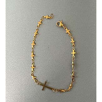 Gold Colored Cross Bracelet (Short)