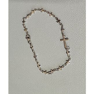 Silver Colored Cross Bracelet (long)