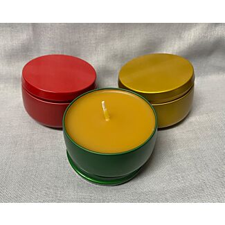 8 ounce candle tins -assorted colors