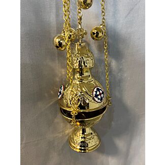Gold Plated Russian Style Censer (B) with enameled medalions