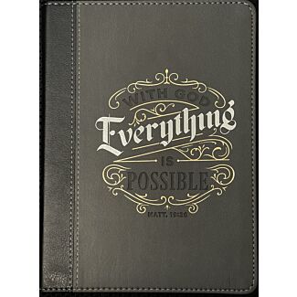 "With God Everything is Possible" Faux Leather Journal