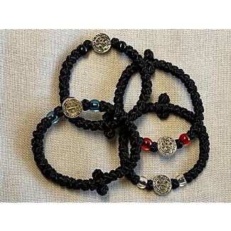 Wrist Prayer Rope with colored beads, medallion and Cross (Athonite)