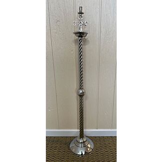 NIckle-plated Brass Candlestick and Censer Stand 