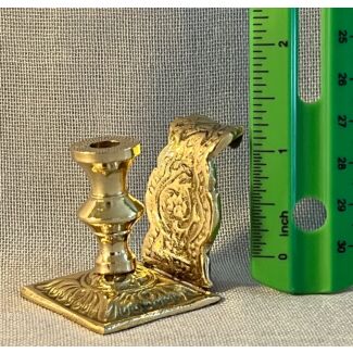 Brass Candle holder with handle and decorations