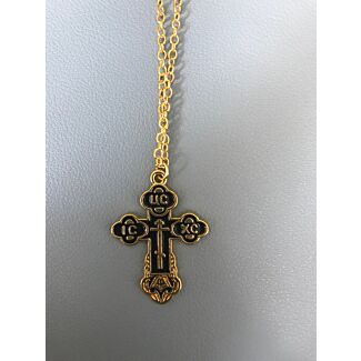 Enameled gold and black Cross