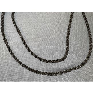 Faux Dark Antique silver triple-cable chain