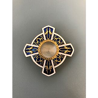 Reliquary - Cross shape in blue and white enamel