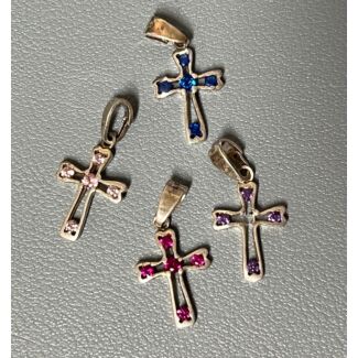 Mini Silver Crosses with Swarovski Rhinestones #2