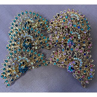 Peacock Hairclip - Fanned Tail