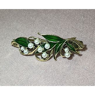 Pearl Lilly of the Valley Hair Clip