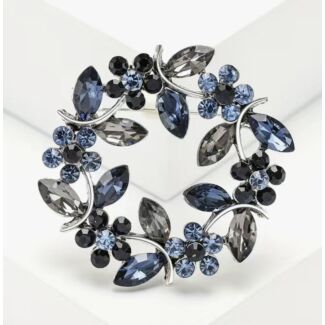 Olive Branch Crystal Wreath Brooch