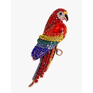 Parrot Brooch with Rhinestones