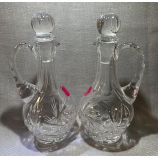 "564 Pinwheel" Cruet Pair, Hand-Cut Polish Glass