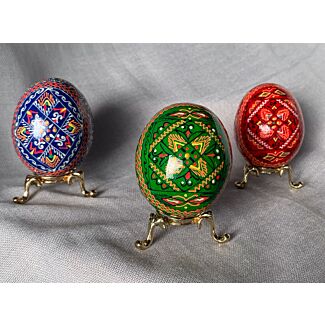 Ukrainian Pysanky Wooden Eggs (2.25") - assorted colors (sold individually)