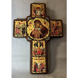 Wall Cross w/Theotokos