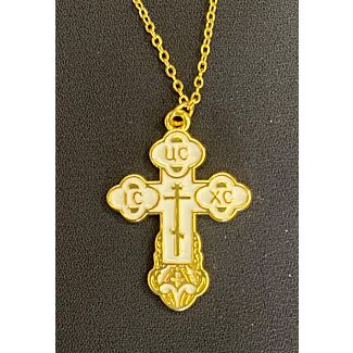 Enameled gold and white Cross