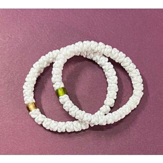 33-knot White Floss Prayer Rope - wrist style