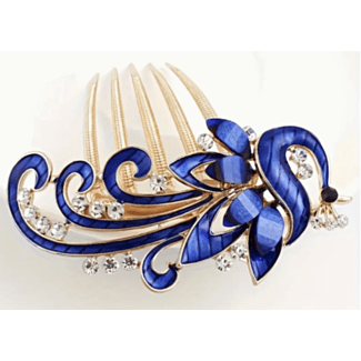 Peacock Rhinestone Hair Comb