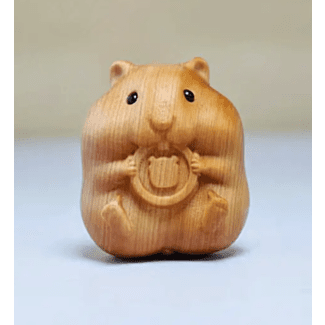 Wooden Hamster - mini figurine