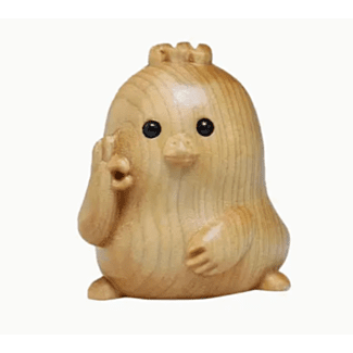 Wooden Chicken Figurine 