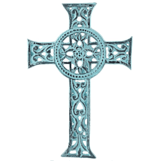 Celtic Metal Wall Cross - distressed design