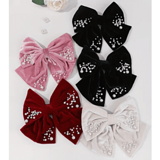 Bow Barrette - Varied Colors, Velvet