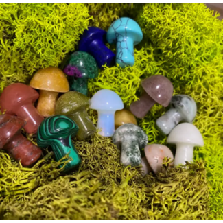 Mini Crystal Stone Mushrooms, Hearts and Stars