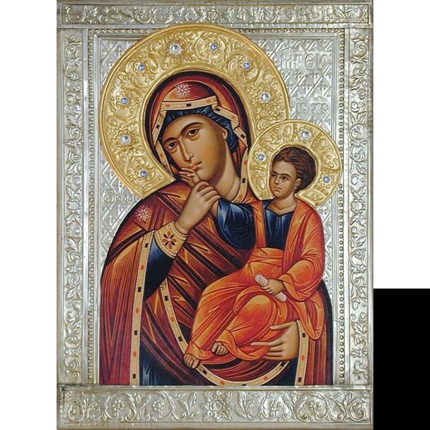 “Consolation” Icon of the Mother of God with riza