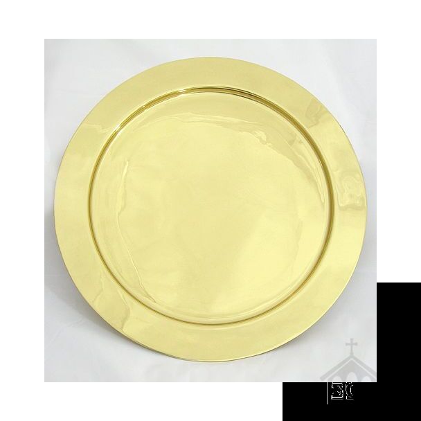 Round polished brass tray
