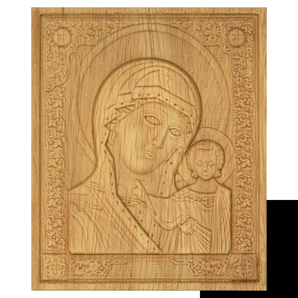 “Kazanskaya” Mother of God Icon (bas-relief wood)