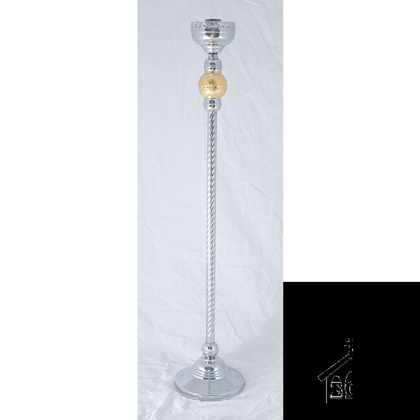 Embossed chrome- and gold-plated processional torch with detachable base