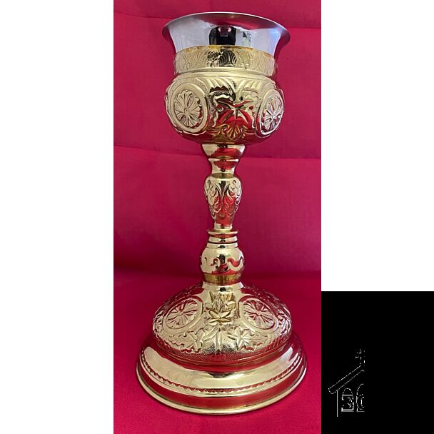 Lacquered brass chalice