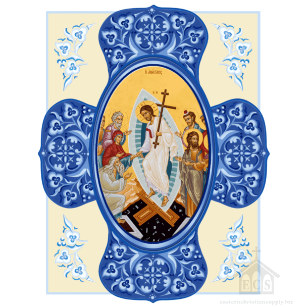 Pascha Card (Blue Cross) (10 Pack)
