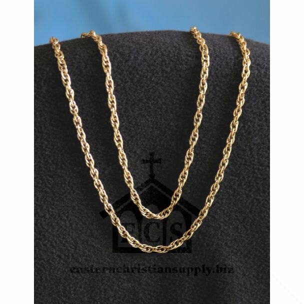 Lightweight faux gold rope chain