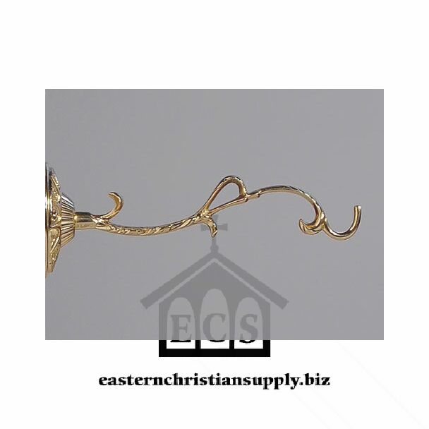 Medium-length lacquered brass lamp hook