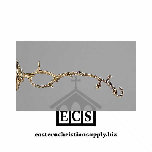 Long lacquered brass lamp hook