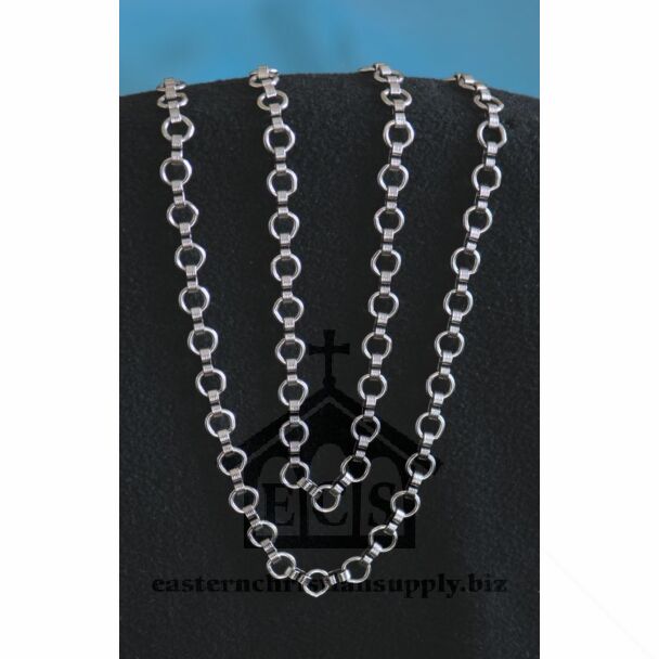 Faux silver flat connector chain