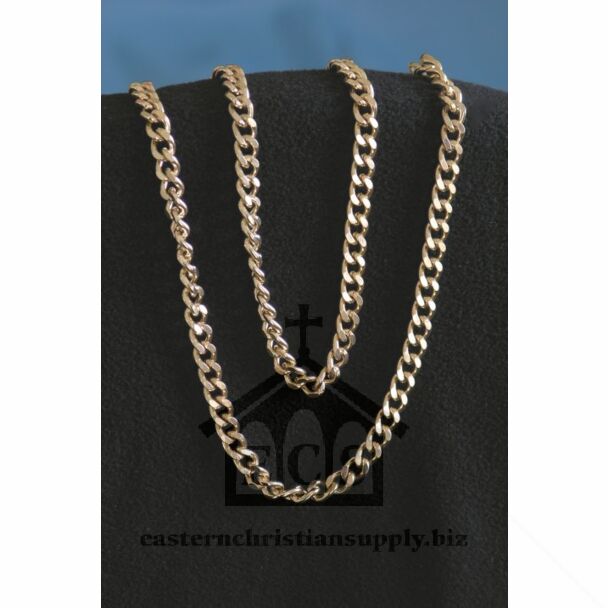 Faux gold double-curb chain