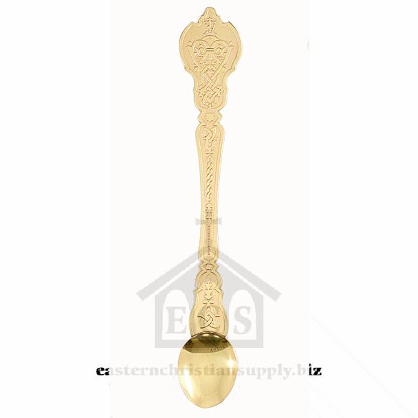 Lacquered brass Russian Communion spoon - Large "bowl"