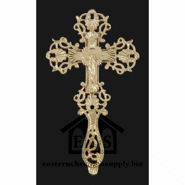 Laquered Brass Blessing Cross without stand