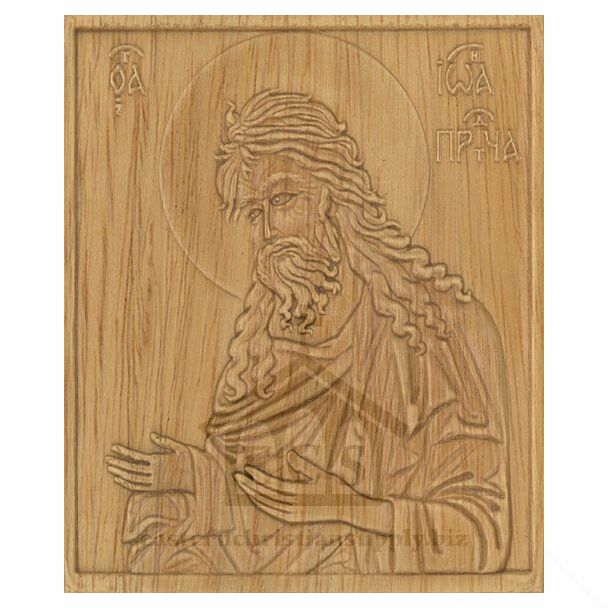 The Holy Forerunner John Icon (bas-relief wood)