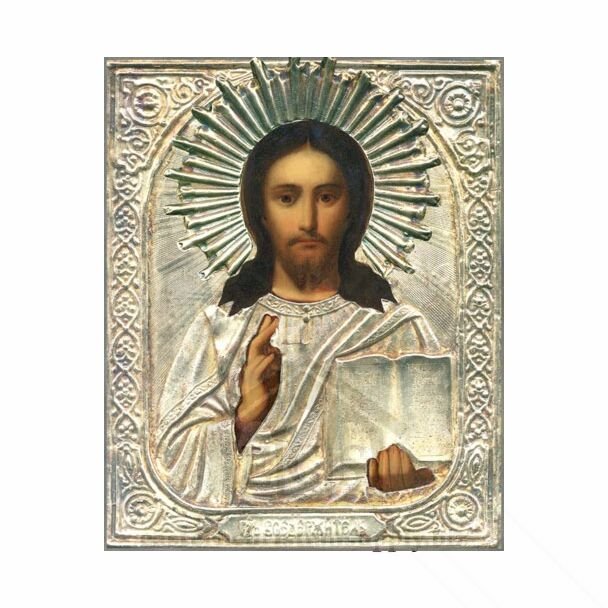 Riza Icon of the Savior (reduced price item - tarnished)