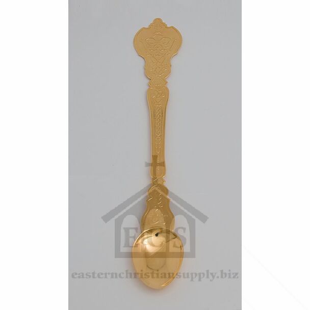 Gold-Plated Embossed Communion Spoon with Large Bowl (#1)