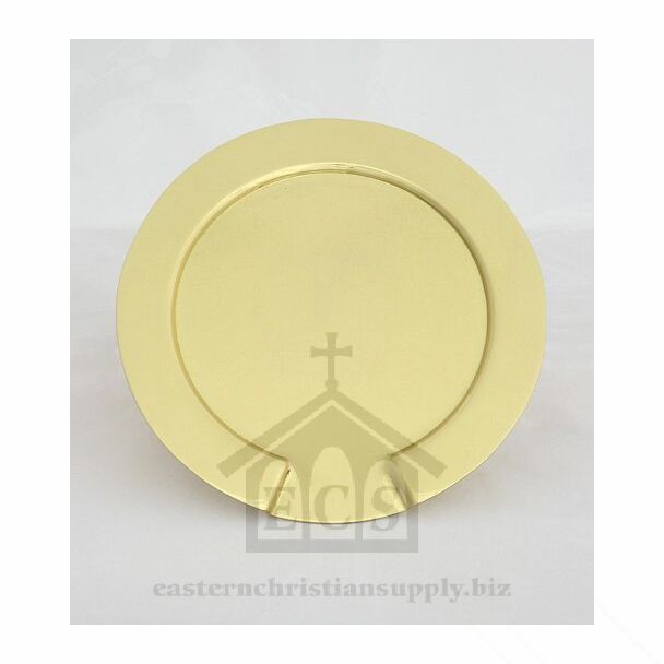 Round lacquered-brass tray with indented rim