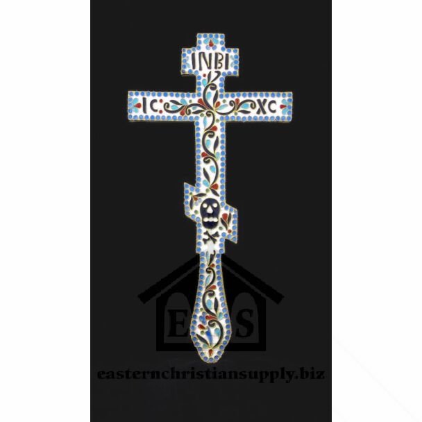 Gold-plated and enameled blessing Cross