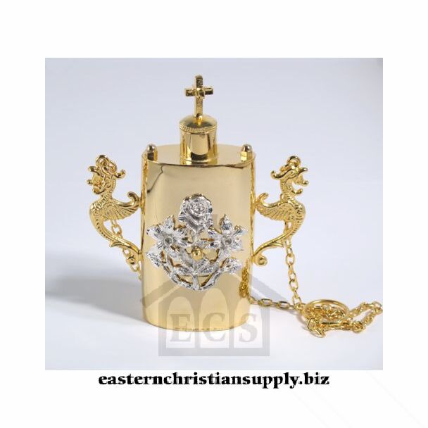 Gold- and silver-plated myrrh container